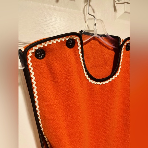 VINTAGE RUSSIAN STYLE KIDS VEST FLORAL ORANGE WOOL EMBROIDERED - Picture 8 of 10